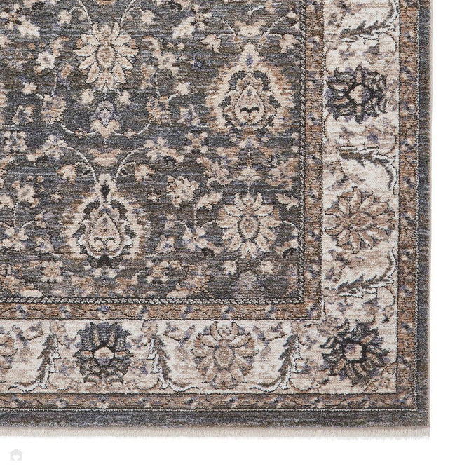 Vintage 35027 Traditional Distressed Koum Floral Vine Border Soft-Touch Green/Beige/Cream Rug-Think Rugs-Rug Love - The Most Loved Rug Store