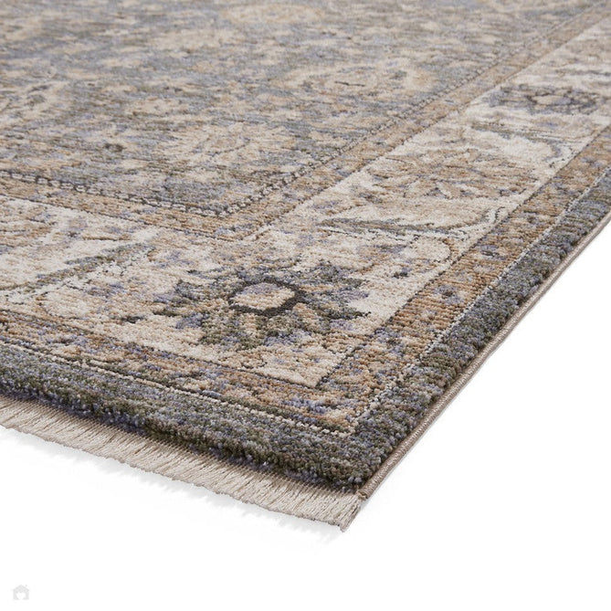 Vintage 35027 Traditional Distressed Koum Floral Vine Border Soft-Touch Green/Beige/Cream Rug-Think Rugs-Rug Love - The Most Loved Rug Store