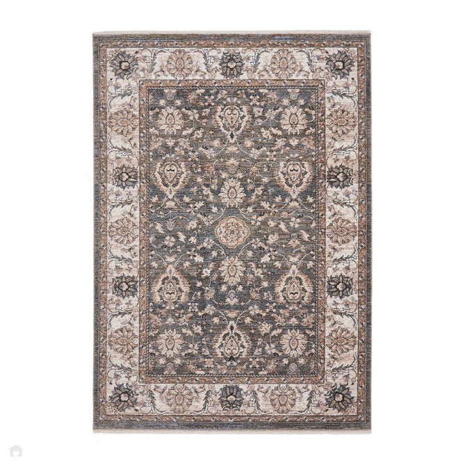 Vintage 35027 Traditional Distressed Koum Floral Vine Border Soft-Touch Green/Beige/Cream Runner-Think Rugs-Rug Love - The Most Loved Rug Store