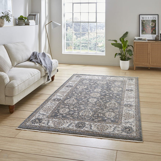 Vintage 35027 Traditional Distressed Koum Floral Vine Border Soft-Touch Green/Beige/Cream Runner-Think Rugs-Rug Love - The Most Loved Rug Store
