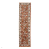 Vintage 35027 Traditional Distressed Koum Floral Vine Border Soft-Touch Terracotta Runner