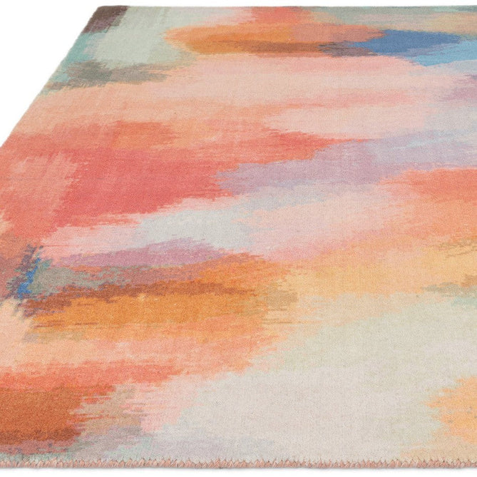 Vision Diffuse Modern Abstract Hand-Woven Printed Wool Low Profile Short Pile Multicolour Rug-Asiatic Carpets-Rug Love - The Most Loved Rug Store