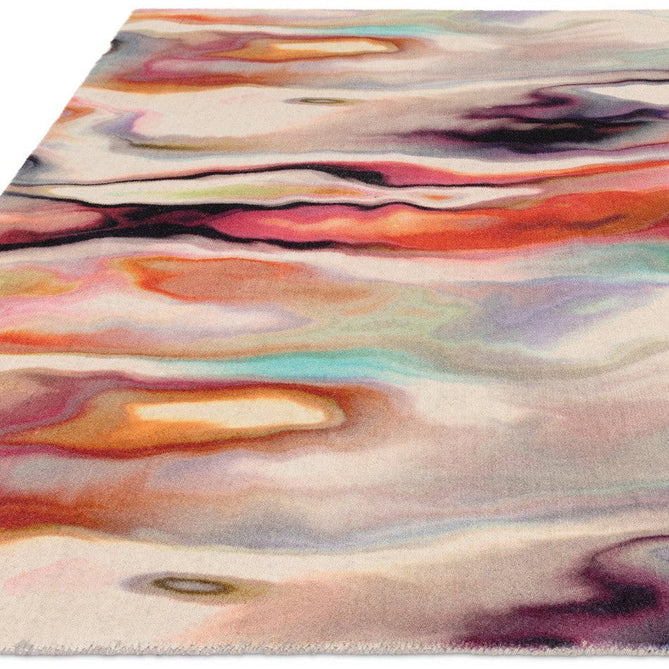 Vision Impression Modern Abstract Hand-Woven Printed Wool Low Profile Short Pile Multicolour Rug-Asiatic Carpets-Rug Love - The Most Loved Rug Store