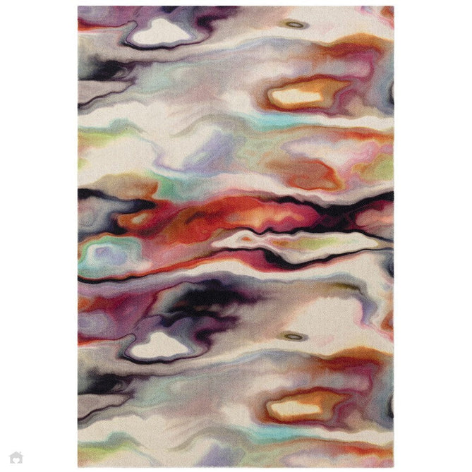 Vision Impression Modern Abstract Hand-Woven Printed Wool Low Profile Short Pile Multicolour Rug-Asiatic Carpets-Rug Love - The Most Loved Rug Store