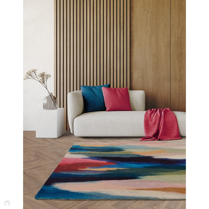 Vision Pigment Modern Abstract Hand-Woven Printed Wool Low Profile Short Pile Multicolour Rug-Asiatic Carpets-Rug Love - The Most Loved Rug Store