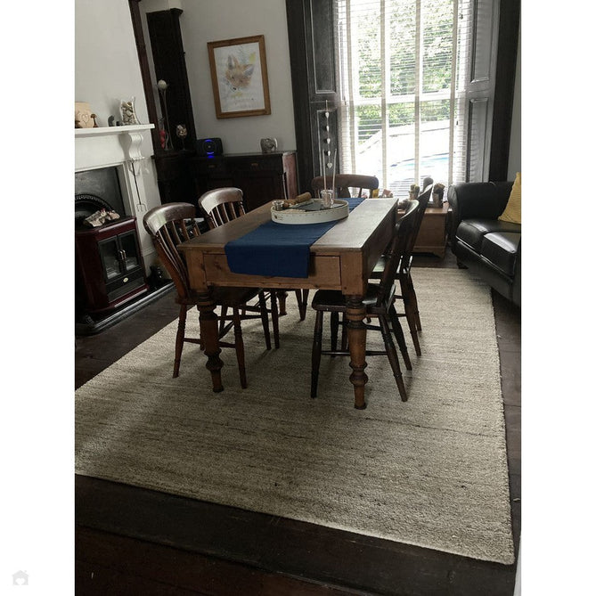 Vista Modern Plain Hand-Woven Ribbed Textured Wool Cream/Natural Beige/Charcoal Rug-Melrose-Rug Love - The Most Loved Rug Store