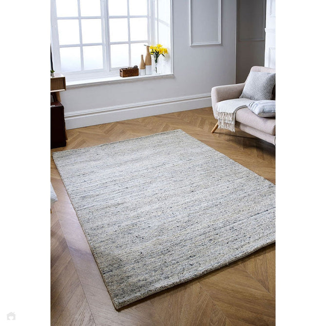 Vista Modern Plain Hand-Woven Ribbed Textured Wool Cream/Natural Beige/Charcoal Rug-Oriental Weavers-Rug Love - The Most Loved Rug Store
