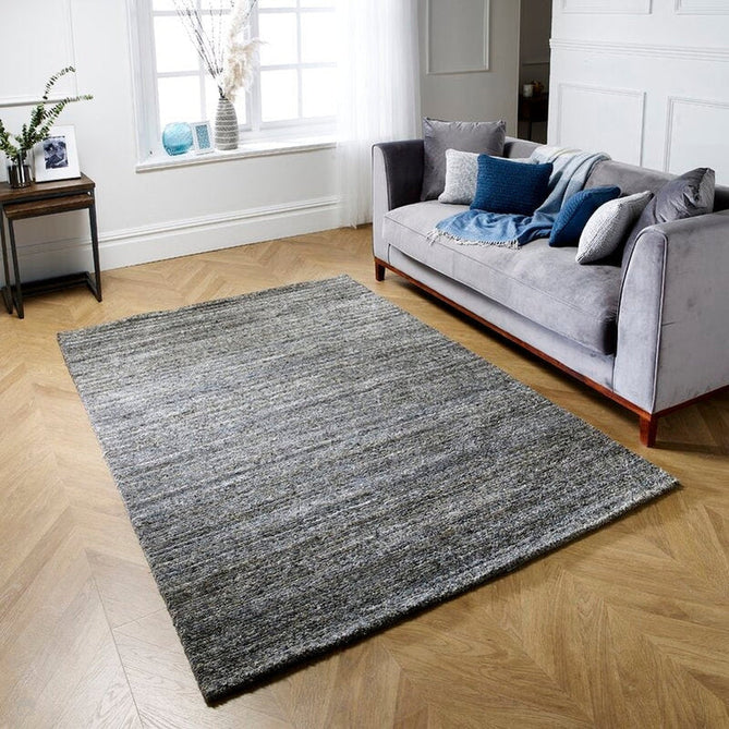 Vista Modern Plain Hand-Woven Ribbed Textured Wool Grey/Muted Ochre Rug-Oriental Weavers-Rug Love - The Most Loved Rug Store