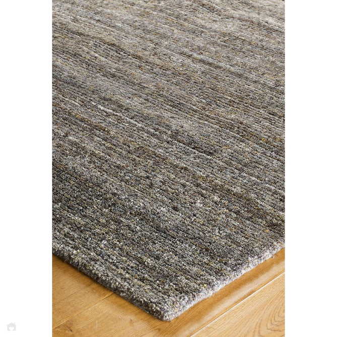 Vista Modern Plain Hand-Woven Ribbed Textured Wool Grey/Muted Ochre Rug-Oriental Weavers-Rug Love - The Most Loved Rug Store