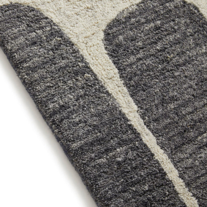 Vista Retro Modern Abstract Hand-Woven Ribbed Textured Cream/Charcoal Grey Rug-Melrose-Rug Love - The Most Loved Rug Store