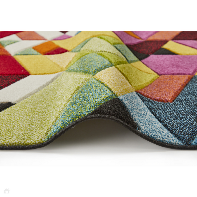 Viva VIV101 Modern Geometric Carved Hi-Lo Durable Easy-Care Soft Polypropylene Short Pile Multicolour Rug-Concept Looms-Rug Love - The Most Loved Rug Store