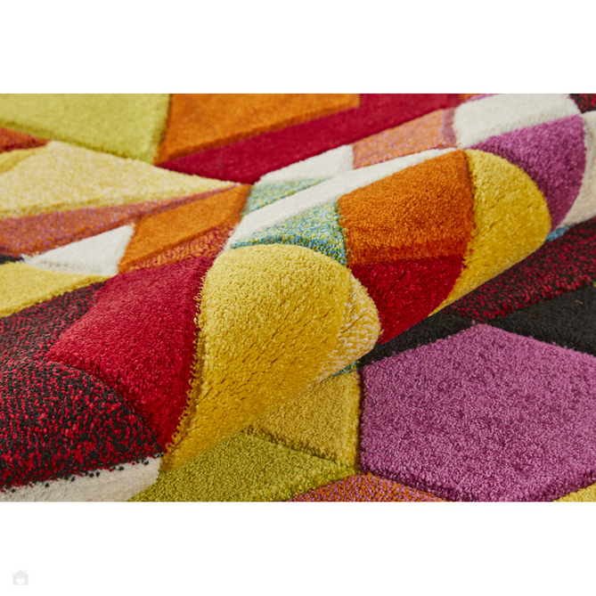 Viva VIV101 Modern Geometric Carved Hi-Lo Durable Easy-Care Soft Polypropylene Short Pile Multicolour Runner-Concept Looms-Rug Love - The Most Loved Rug Store