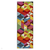 Viva VIV101 Modern Geometric Carved Hi-Lo Durable Easy-Care Soft Polypropylene Short Pile Multicolour Runner
