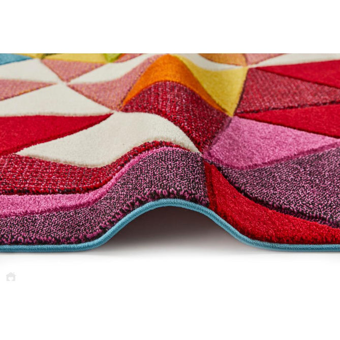 Viva VIV103 Modern Geometric Triangles Carved Hi-Lo Durable Easy-Care Soft Polypropylene Short Pile Multicolour Runner-Concept Looms-Rug Love - The Most Loved Rug Store
