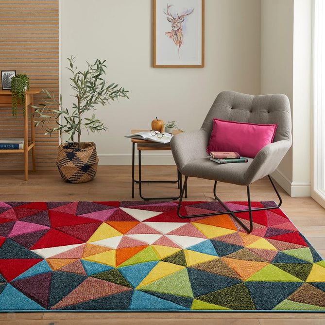 Viva VIV103 Modern Geometric Triangles Carved Hi-Lo Durable Easy-Care Soft Polypropylene Short Pile Rug-Concept Looms-Rug Love - The Most Loved Rug Store
