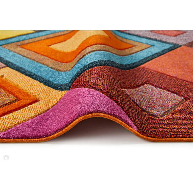 Viva VIV104 Modern Geometric Diamond Carved Hi-Lo Durable Easy-Care Soft Polypropylene Short Pile Multicolour Rug-Concept Looms-Rug Love - The Most Loved Rug Store
