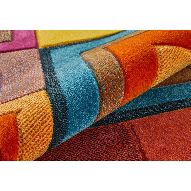 Viva VIV104 Modern Geometric Diamond Carved Hi-Lo Durable Easy-Care Soft Polypropylene Short Pile Multicolour Runner-Concept Looms-Rug Love - The Most Loved Rug Store