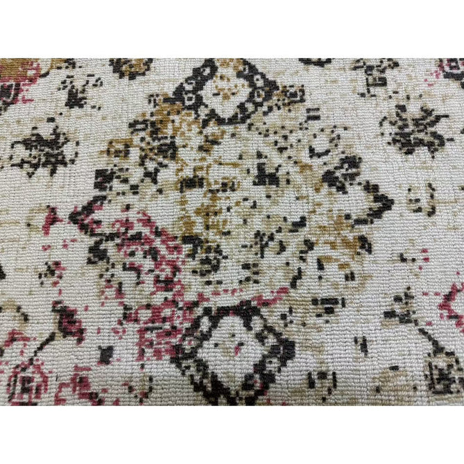 Vogue Traditional Persian Vintage Distressed Soft-Touch Hand-Knitted Ribbed Textured Polyester Beige/Cream/Pink/Ochre/Grey Rug-Origins-Rug Love - The Most Loved Rug Store
