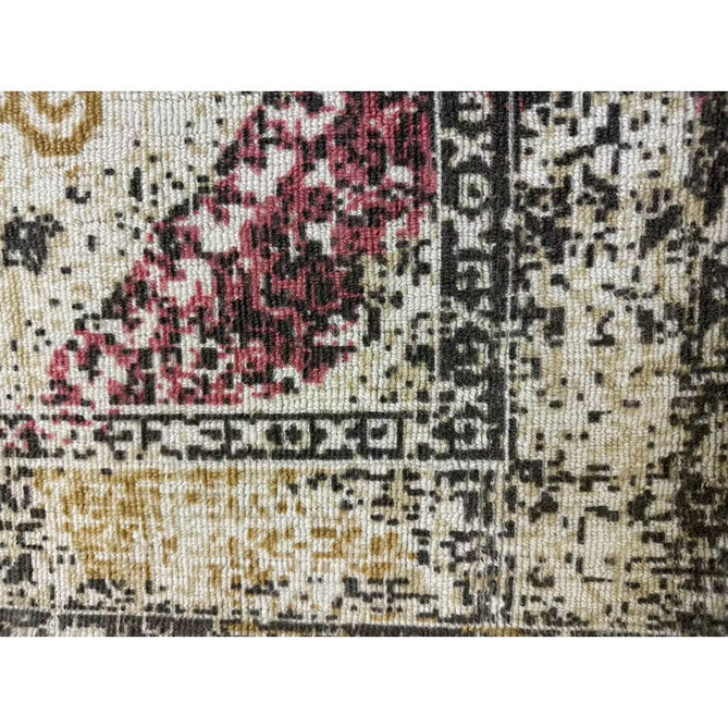 Vogue Traditional Persian Vintage Distressed Soft-Touch Hand-Knitted Ribbed Textured Polyester Beige/Cream/Pink/Ochre/Grey Rug-Origins-Rug Love - The Most Loved Rug Store