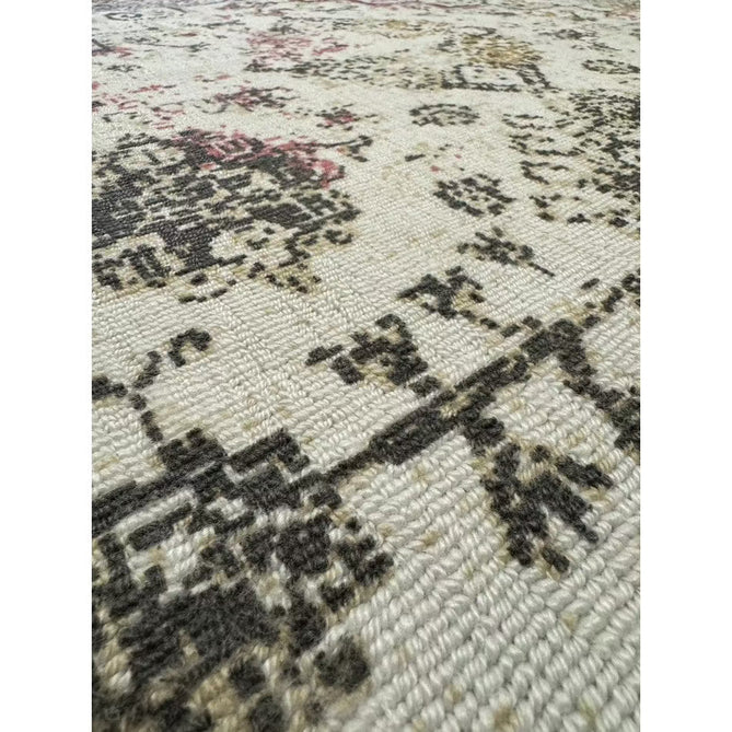 Vogue Traditional Persian Vintage Distressed Soft-Touch Hand-Knitted Ribbed Textured Polyester Beige/Cream/Pink/Ochre/Grey Rug-Origins-Rug Love - The Most Loved Rug Store