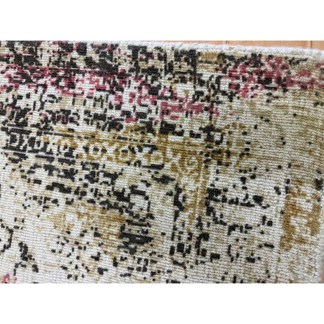 Vogue Traditional Persian Vintage Distressed Soft-Touch Hand-Knitted Ribbed Textured Polyester Beige/Cream/Pink/Ochre/Grey Rug-Origins-Rug Love - The Most Loved Rug Store