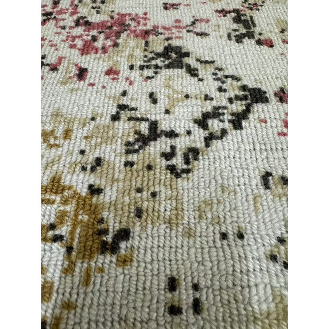 Vogue Traditional Persian Vintage Distressed Soft-Touch Hand-Knitted Ribbed Textured Polyester Beige/Cream/Pink/Ochre/Grey Rug-Origins-Rug Love - The Most Loved Rug Store