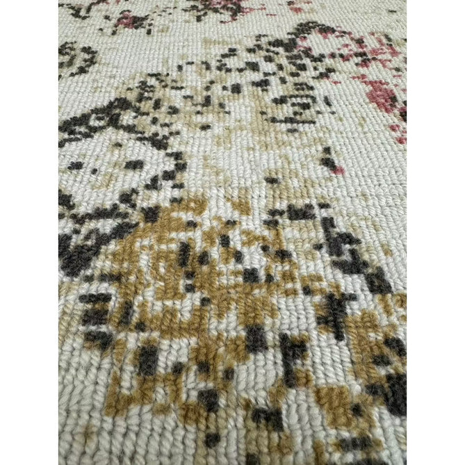 Vogue Traditional Persian Vintage Distressed Soft-Touch Hand-Knitted Ribbed Textured Polyester Beige/Cream/Pink/Ochre/Grey Rug-Origins-Rug Love - The Most Loved Rug Store