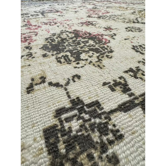 Vogue Traditional Persian Vintage Distressed Soft-Touch Hand-Knitted Ribbed Textured Polyester Low Profile Short Pile Beige/Cream/Pink/Ochre/Grey Rug-Origins-Rug Love - The Most Loved Rug Store