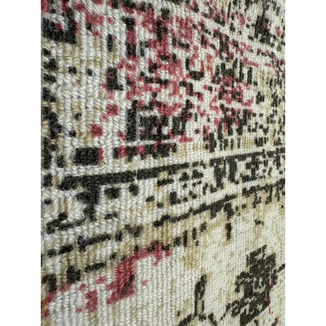 Vogue Traditional Persian Vintage Distressed Soft-Touch Hand-Knitted Ribbed Textured Polyester Low Profile Short Pile Beige/Cream/Pink/Ochre/Grey Rug-Origins-Rug Love - The Most Loved Rug Store