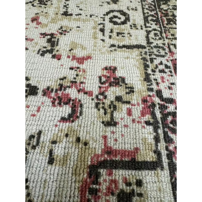 Vogue Traditional Persian Vintage Distressed Soft-Touch Hand-Knitted Ribbed Textured Polyester Low Profile Short Pile Beige/Cream/Pink/Ochre/Grey Rug-Origins-Rug Love - The Most Loved Rug Store