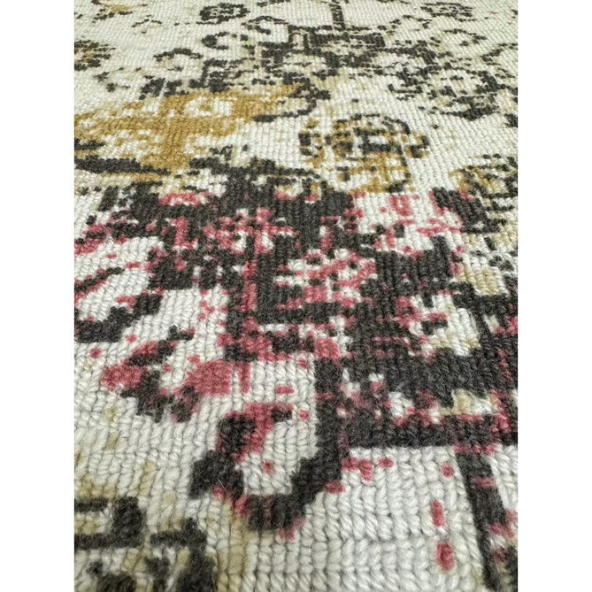 Vogue Traditional Persian Vintage Distressed Soft-Touch Hand-Knitted Ribbed Textured Polyester Low Profile Short Pile Beige/Cream/Pink/Ochre/Grey Rug-Origins-Rug Love - The Most Loved Rug Store