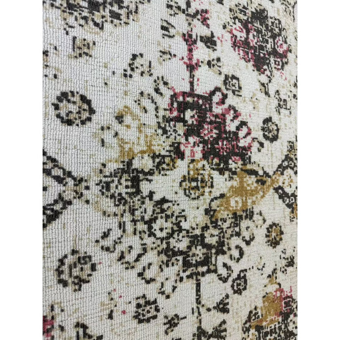 Vogue Traditional Persian Vintage Distressed Soft-Touch Hand-Knitted Ribbed Textured Polyester Low Profile Short Pile Beige/Cream/Pink/Ochre/Grey Rug-Origins-Rug Love - The Most Loved Rug Store