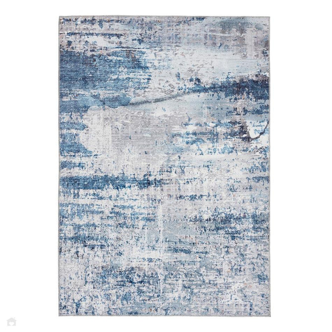 Washable Arctic Scrape Ice Blue Rug-Origins-Rug Love - The Most Loved Rug Store