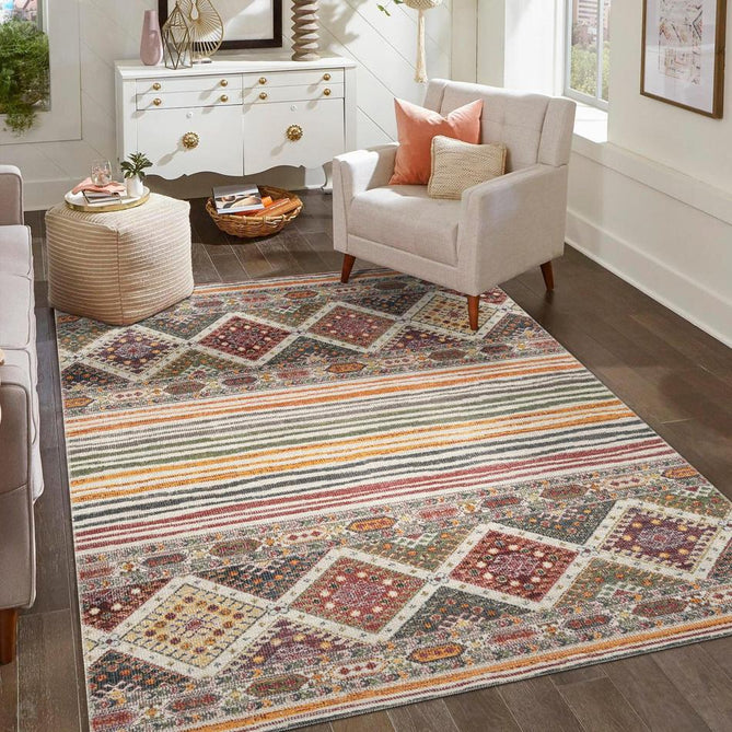 Washable Aress Herigate ARS14 Multi Flatweave Rug-Desire Rugs-Rug Love - The Most Loved Rug Store