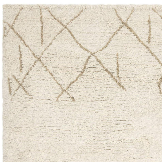 Washable Azera Crosshatch Modern Moroccan Berber Hand-Woven Textured Soft Plush Mid-Height Wool Shaggy Cream/Sand Beige Rug-Asiatic Carpets-Rug Love - The Most Loved Rug Store