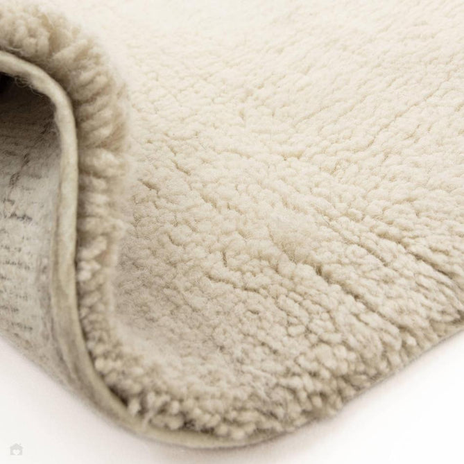 Washable Azera Crosshatch Modern Moroccan Berber Hand-Woven Textured Soft Plush Mid-Height Wool Shaggy Cream/Sand Beige Rug-Asiatic Carpets-Rug Love - The Most Loved Rug Store