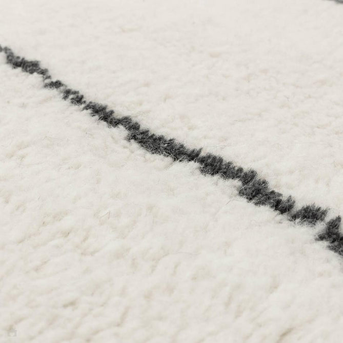 Washable Azera Dash Modern Moroccan Berber Hand-Woven Textured Soft Plush Mid-Height Wool Shaggy Cream/Charcoal Grey Rug-Asiatic Carpets-Rug Love - The Most Loved Rug Store
