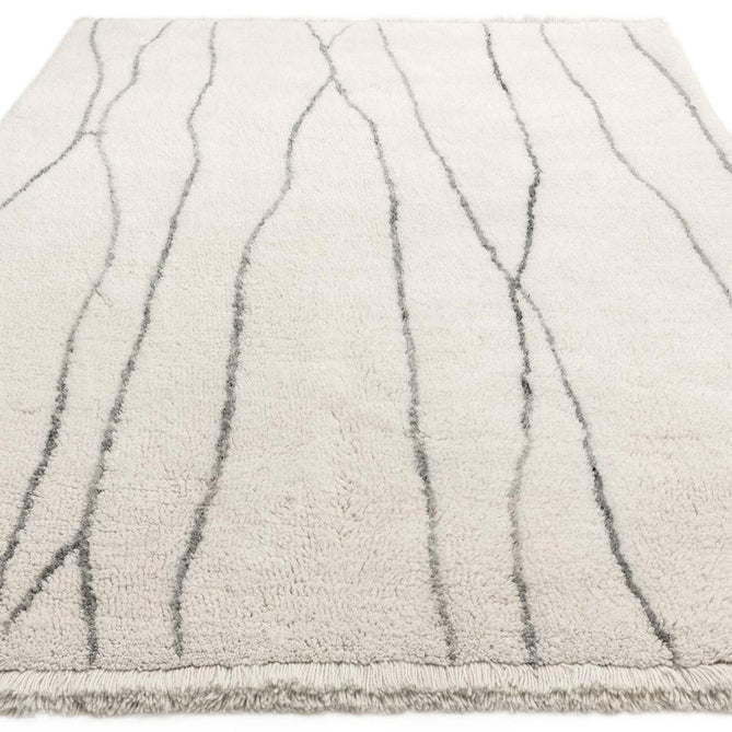 Washable Azera Lineal Modern Moroccan Berber Hand-Woven Textured Soft Plush Mid-Height Wool Shaggy Cream/Stone Grey Rug-Asiatic Carpets-Rug Love - The Most Loved Rug Store