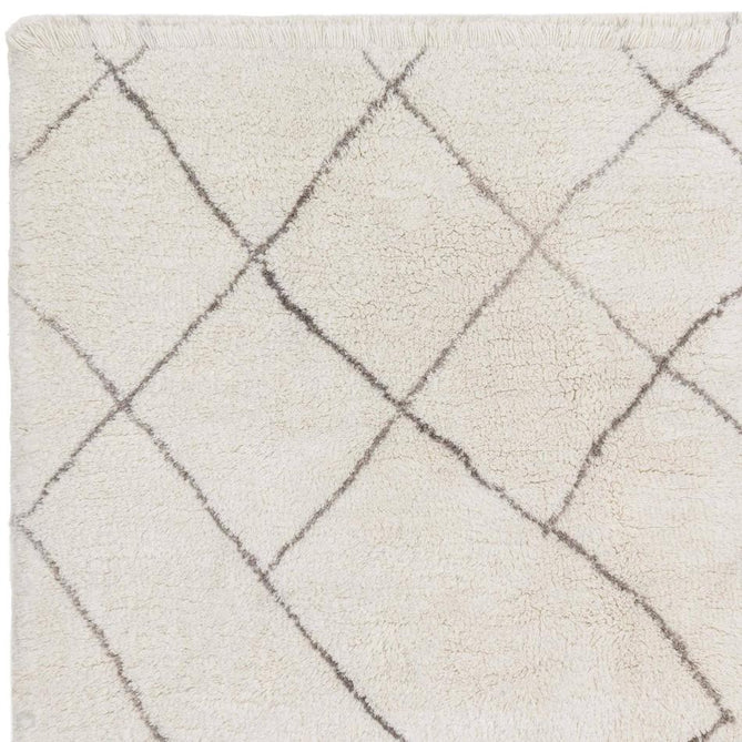 Washable Azera Rhombus Modern Moroccan Berber Hand-Woven Textured Soft Plush Mid-Height Wool Shaggy Cream/Stone Grey Rug-Asiatic Carpets-Rug Love - The Most Loved Rug Store