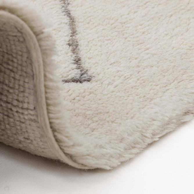 Washable Azera Rhombus Modern Moroccan Berber Hand-Woven Textured Soft Plush Mid-Height Wool Shaggy Cream/Stone Grey Rug-Asiatic Carpets-Rug Love - The Most Loved Rug Store