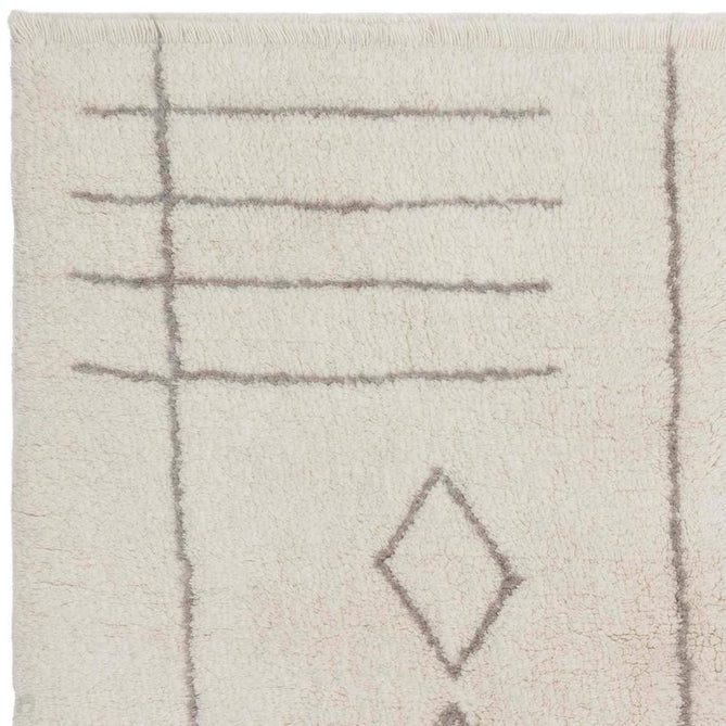 Washable Azera Tribal Modern Moroccan Berber Hand-Woven Textured Soft Plush Mid-Height Wool Shaggy Cream/Stone Grey Rug-Asiatic Carpets-Rug Love - The Most Loved Rug Store