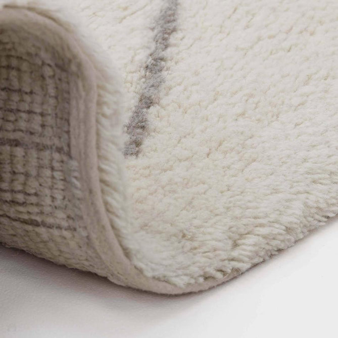 Washable Azera Tribal Modern Moroccan Berber Hand-Woven Textured Soft Plush Mid-Height Wool Shaggy Cream/Stone Grey Rug-Asiatic Carpets-Rug Love - The Most Loved Rug Store