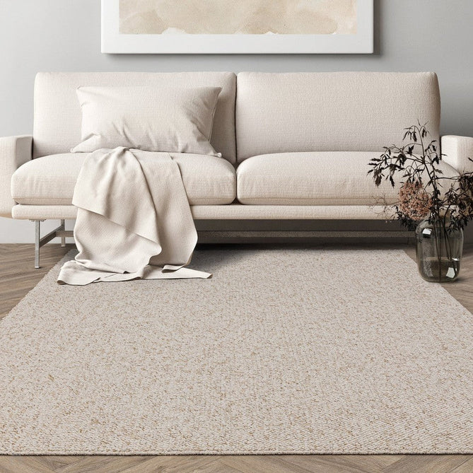 Washable Boden Modern Plain Bobble Textured Durable Soft-Touch Tonal Space-Dyed Polyester Lopped Pile Flatweave Ivory Rug-Asiatic Carpets-Rug Love - The Most Loved Rug Store