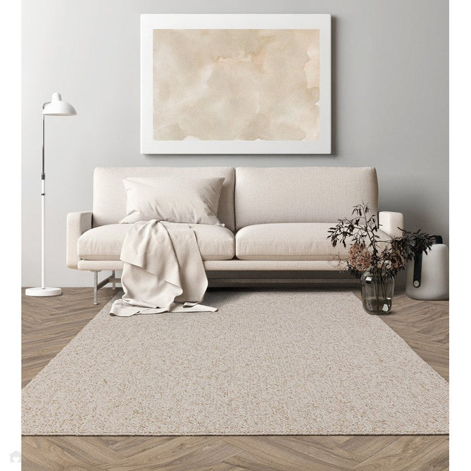 Washable Boden Modern Plain Bobble Textured Durable Soft-Touch Tonal Space-Dyed Polyester Lopped Pile Flatweave Ivory Rug-Asiatic Carpets-Rug Love - The Most Loved Rug Store