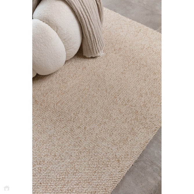 Washable Boden Modern Plain Bobble Textured Durable Soft-Touch Tonal Space-Dyed Polyester Lopped Pile Flatweave Ivory Rug-Asiatic Carpets-Rug Love - The Most Loved Rug Store