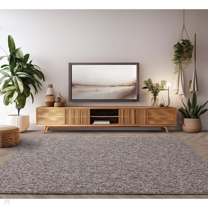 Washable Boden Modern Plain Bobble Textured Durable Soft-Touch Tonal Space-Dyed Polyester Lopped Pile Flatweave Stone Grey Rug-Asiatic Carpets-Rug Love - The Most Loved Rug Store