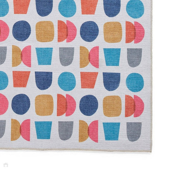Washable Catherine Lansfield Connect Geo Modern Geometric Multicolour Lightweight Printed Polyester Flatweave Rug-Think Rugs-Rug Love - The Most Loved Rug Store