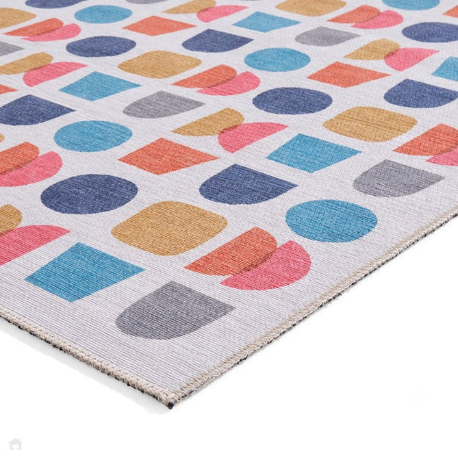 Washable Catherine Lansfield Connect Geo Modern Geometric Multicolour Lightweight Printed Polyester Flatweave Rug-Think Rugs-Rug Love - The Most Loved Rug Store