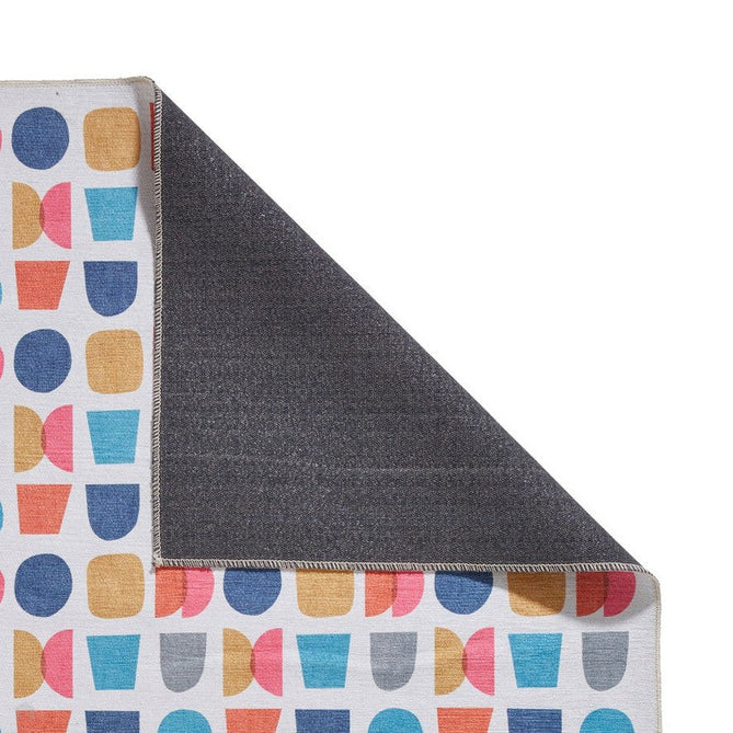 Washable Catherine Lansfield Connect Geo Modern Geometric Multicolour Lightweight Printed Polyester Flatweave Rug-Think Rugs-Rug Love - The Most Loved Rug Store