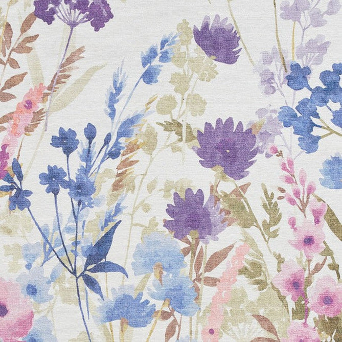 Washable Catherine Lansfield Country Floral Lightweight Printed Polyester Flatweave Cream/Purple/Pink/Blue Rug-Think Rugs-Rug Love - The Most Loved Rug Store